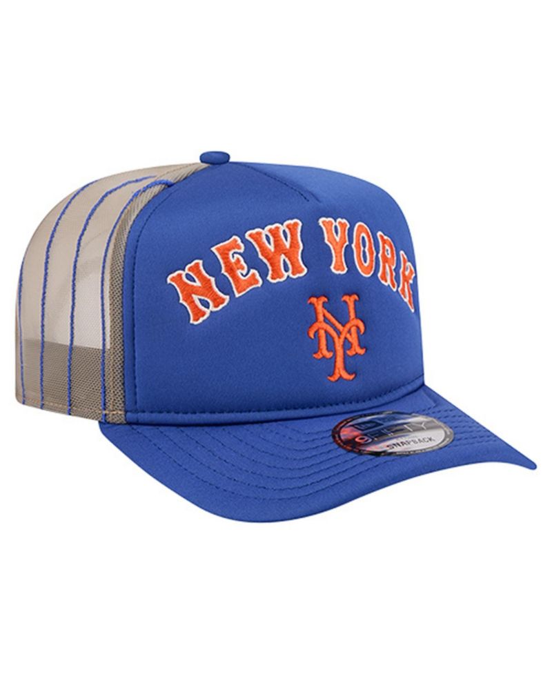 Men's Royal New York Mets Vintage Arched Foam Front 9FIFTY A-Frame Adjustable Trucker Hat