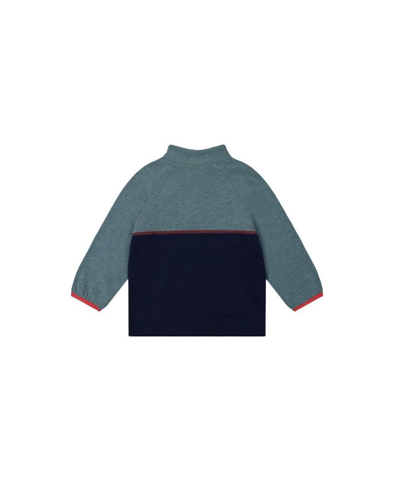 Baby Boys 12M - 24M Zip Mock Neck Top Pale Turquoise