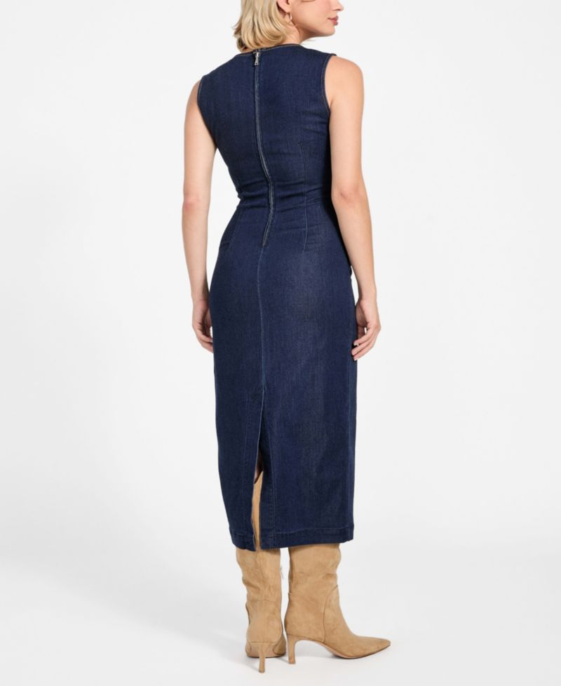 Women's Sleeveless Dahlia Denim Midi Dress