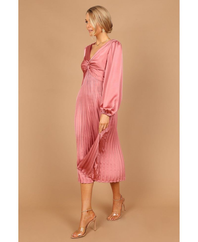 Women's Noelle Twist Front Pleated Midi Dress