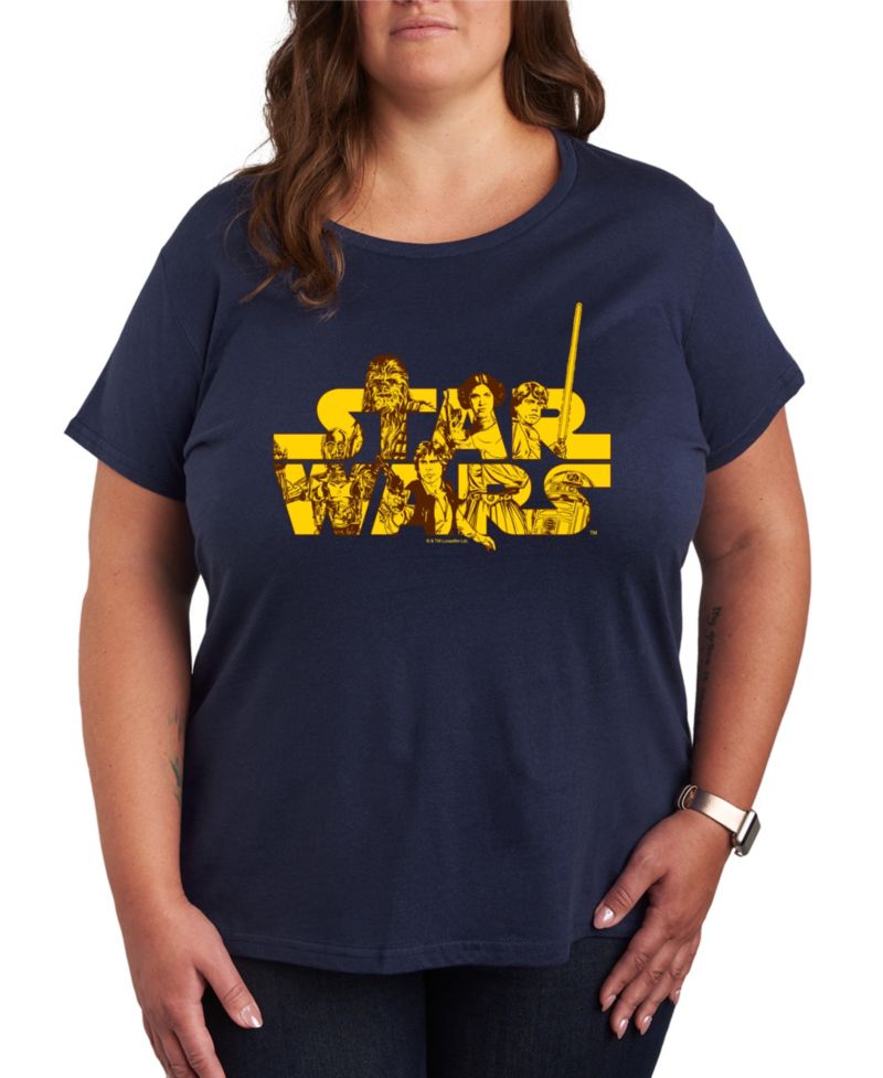 Plus Size Star Wars Logo Graphic T-Shirt