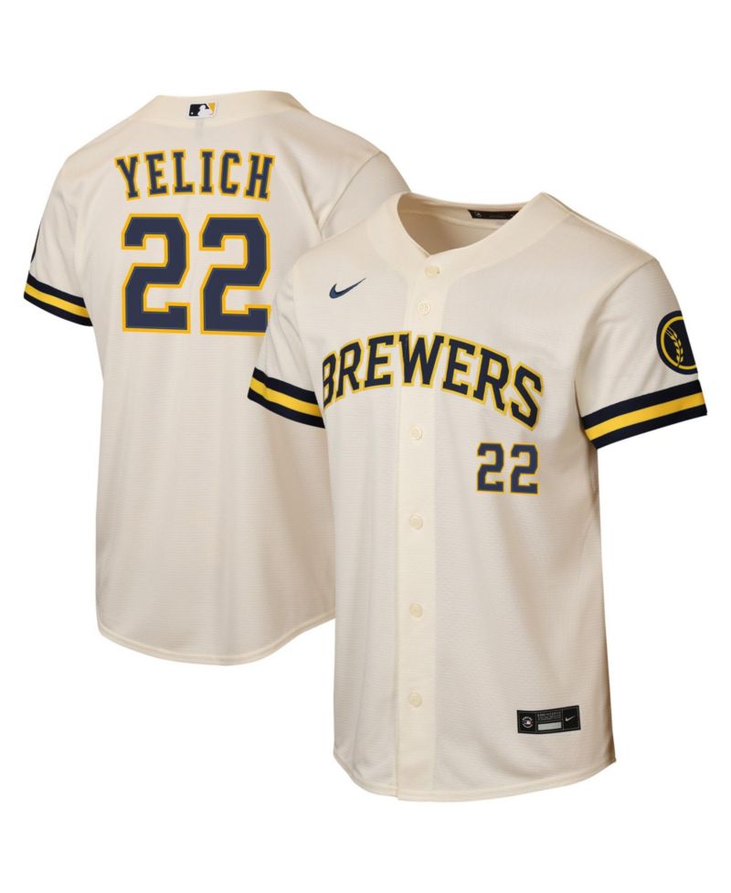 Big Boys and Girls Christian Yelich Cream Milwaukee Brewers Home Stadium Jersey