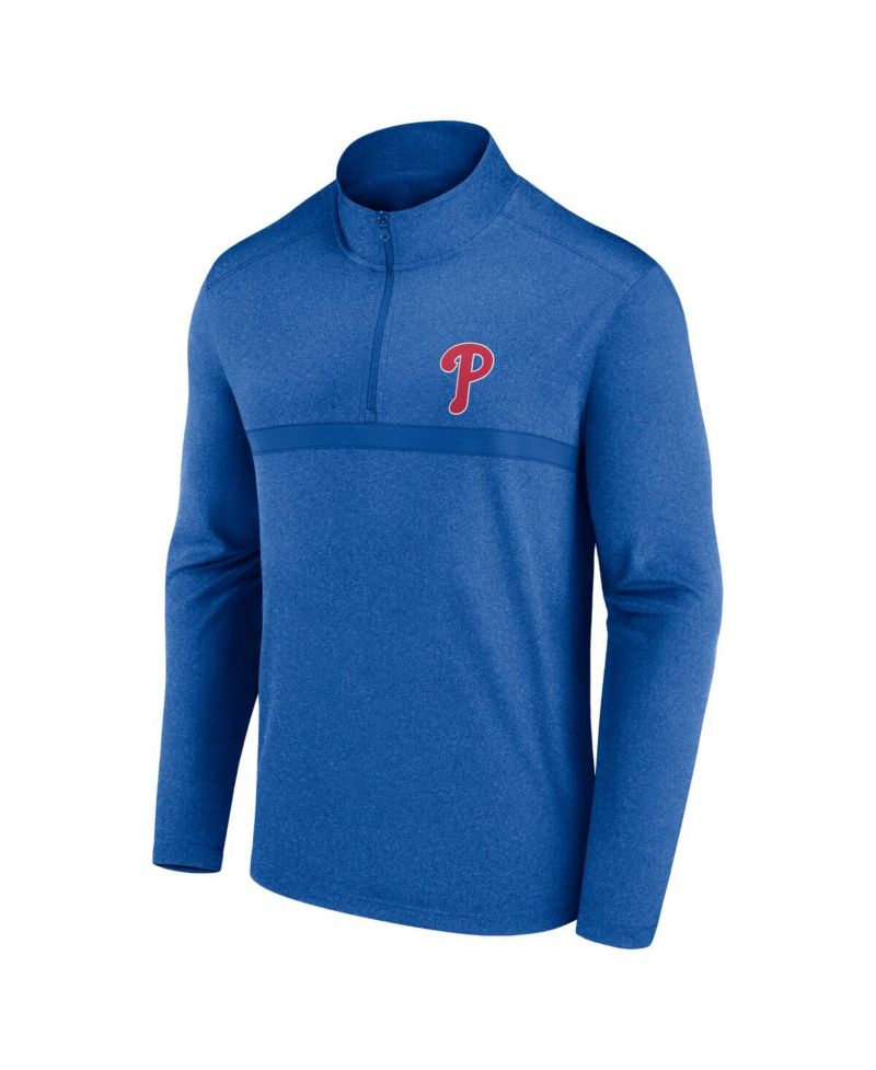 Men's Heather Royal Philadelphia Phillies Head-to-Head Quarter-Zip Pullover Sweatshirt
