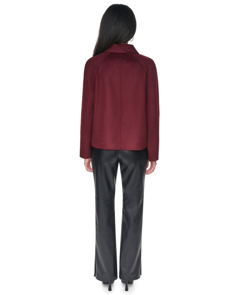 Women's Wool-Blend Button-Front Shirt Jacket