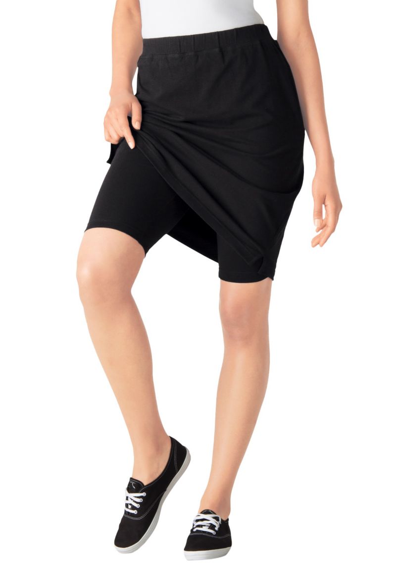 Plus Size Stretch Cotton Skort