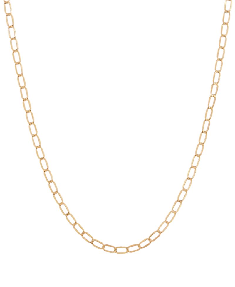 Macy's Hollow Curb Chain Necklace in 10k Yellow Gold