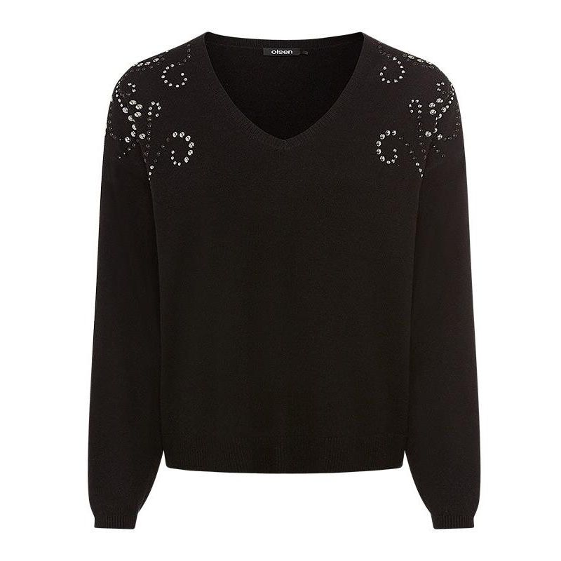 Women's Embellished Fine Gauge Sweater