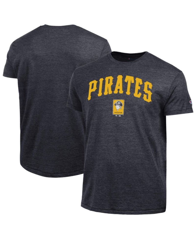 Men's Black Pittsburgh Pirates Cooperstown Wordmark Lockup Tri-Blend T-Shirt