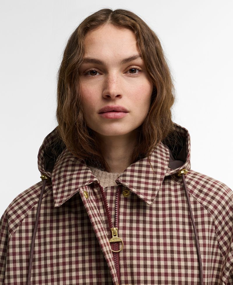 Women's Audrey Gingham Hooded Raincoat