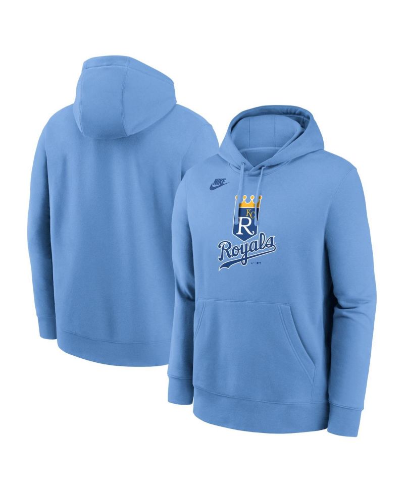 Men's Light Blue Kansas City Royals Cooperstown Collection Logo Club Pullover Hoodie