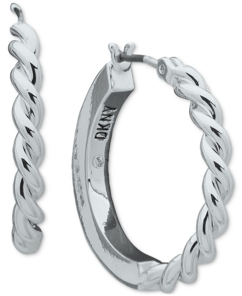 Medium Twist Hoop Earrings, 1.5"