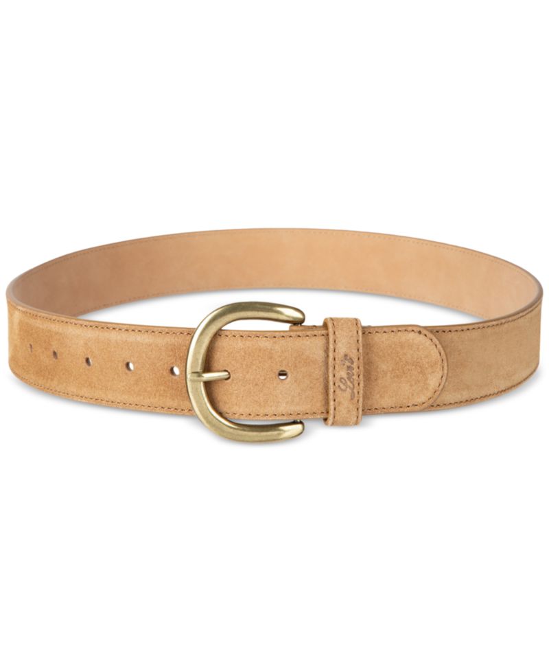 Women's Leather and Suede Stitched Edge Casual Belt