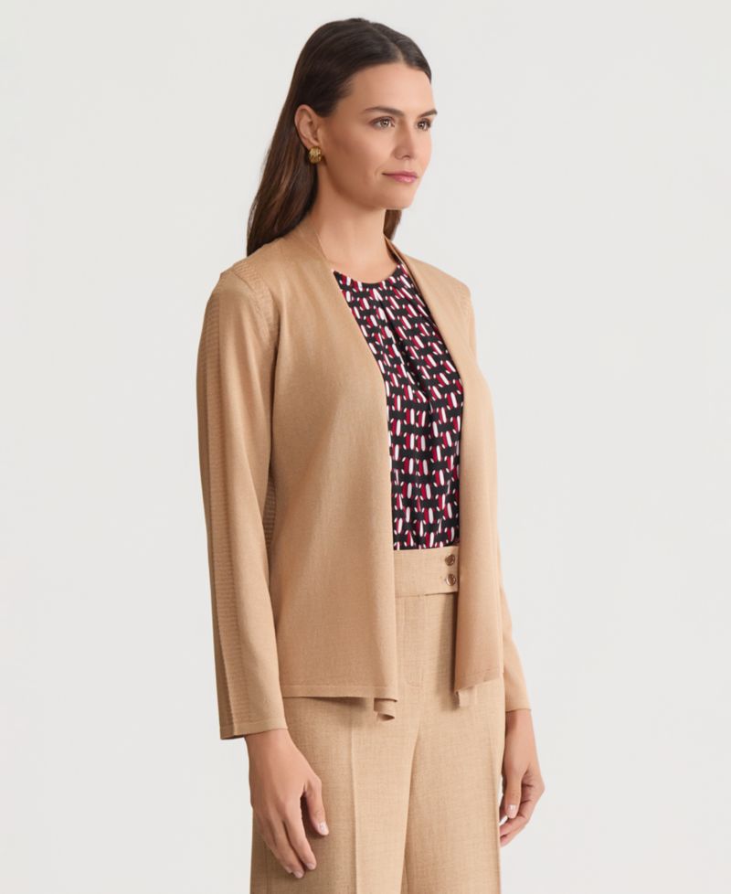 Women's Stitch-Detail Open-Front Cardigan Sweater