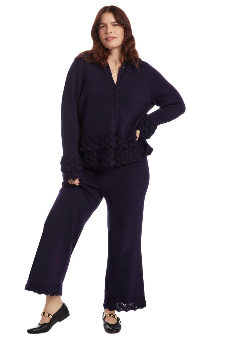 Women's Ruffled Peplum Cardigan Sweater