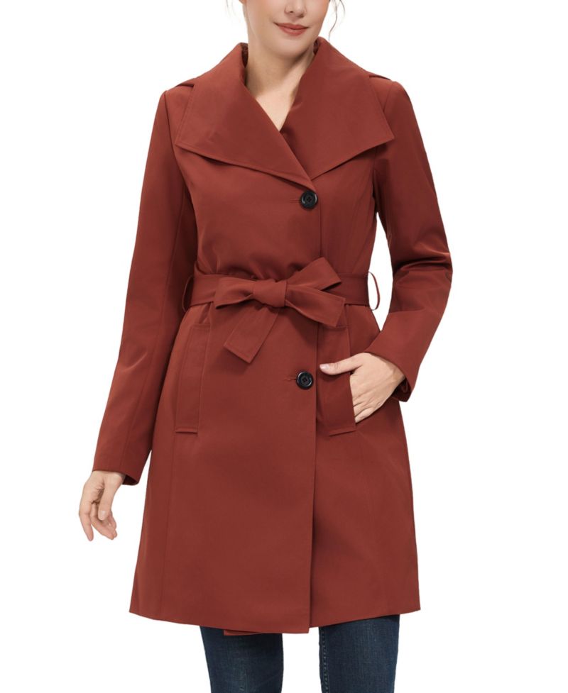 Women's Wing Collar Hooded Trench Coat