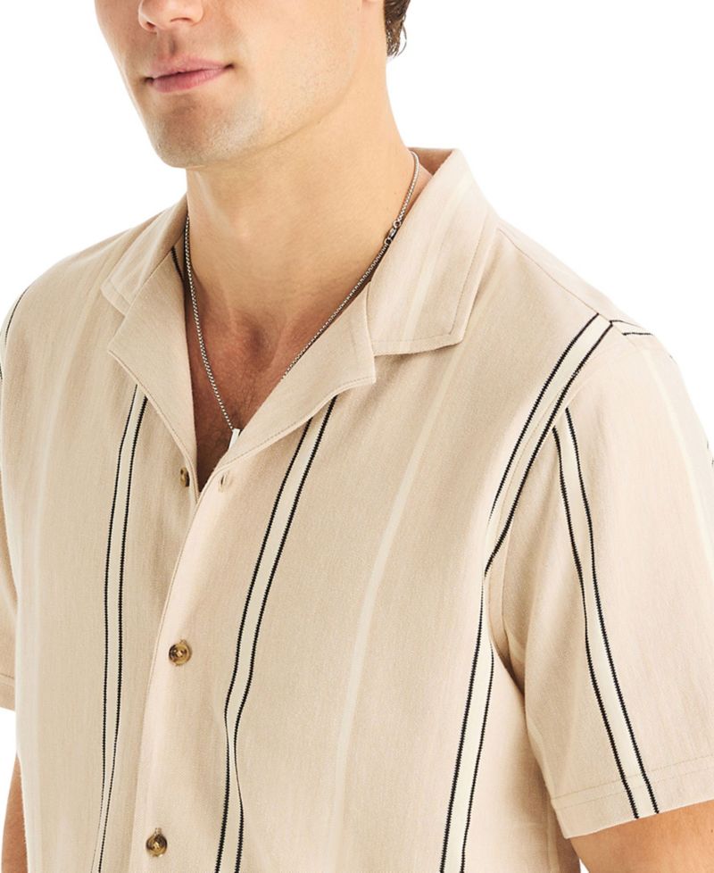 Men's Striped Spread-Collar Shirt