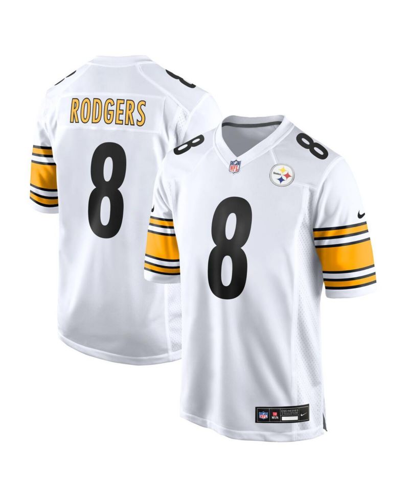 Men's Aaron Rodgers White Pittsburgh Steelers Game Jersey