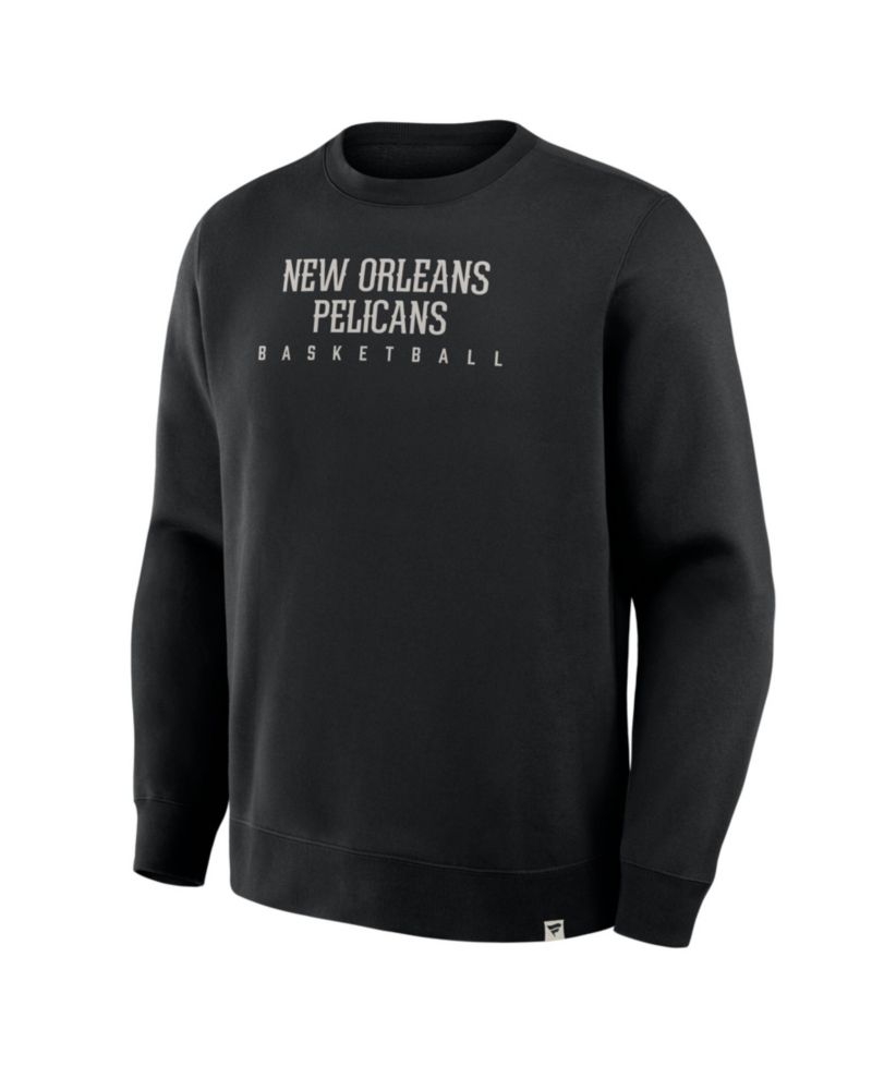 Men's Black New Orleans Pelicans Crossover Collection Defensive Rotation Drill Premium Pullover Sweatshirt