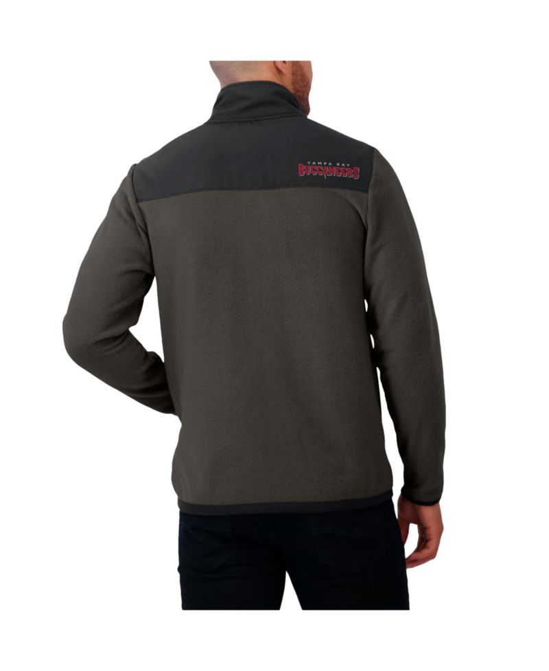 Men's Pewter Tampa Bay Buccaneers Color Block Polar Fleece Full-Zip Jacket