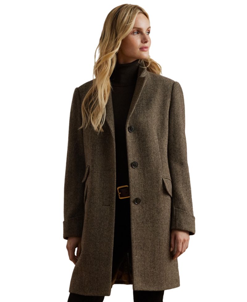 Petite Notched-Collar Walker Coat