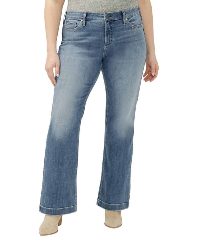 Plus Size Elyse Mid-Rise Cotton-Blend Bootcut Jeans