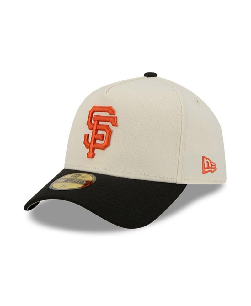 Men's Cream San Francisco Giants Chrome A-Frame 59FORTY Fitted Hat
