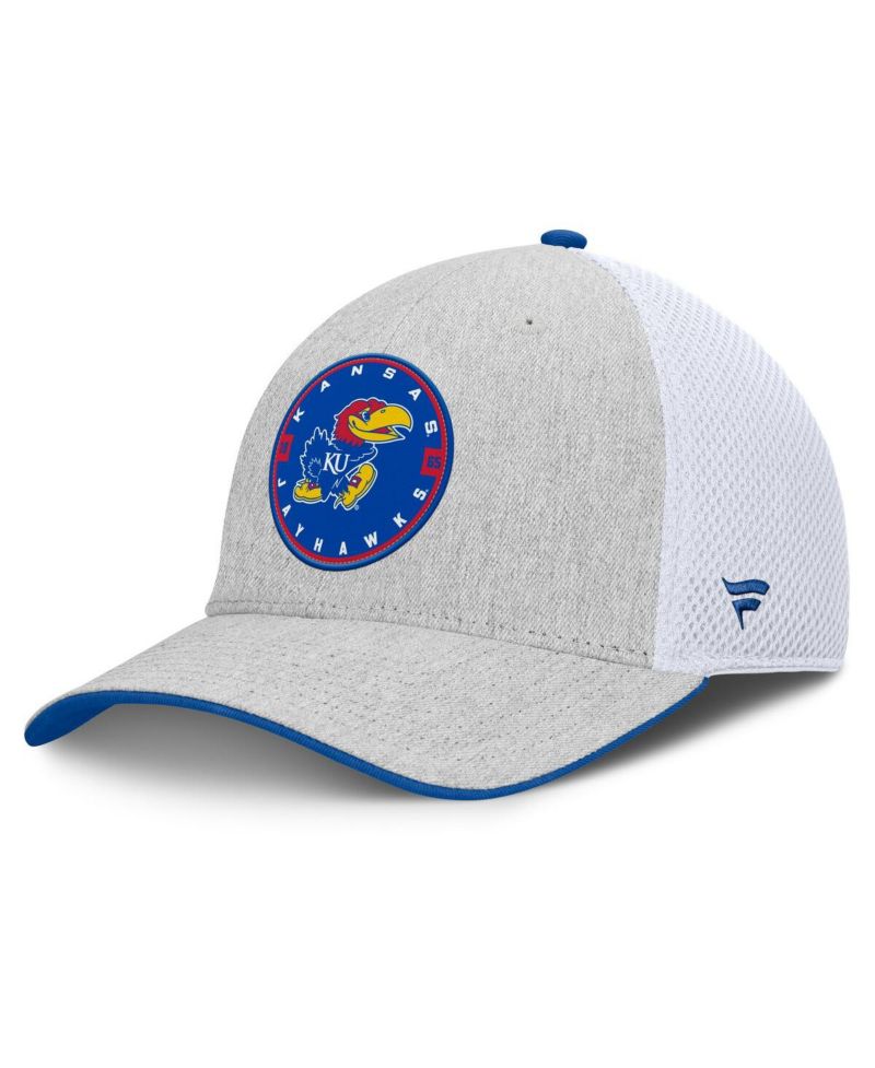 Men's Heather Gray/White Kansas Jayhawks Trigger Flex Hat
