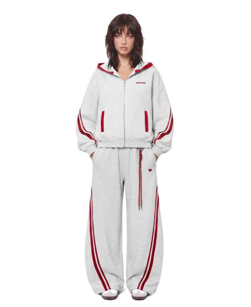 Women's Boxy Contrast Stripe Zip Up Hoodie