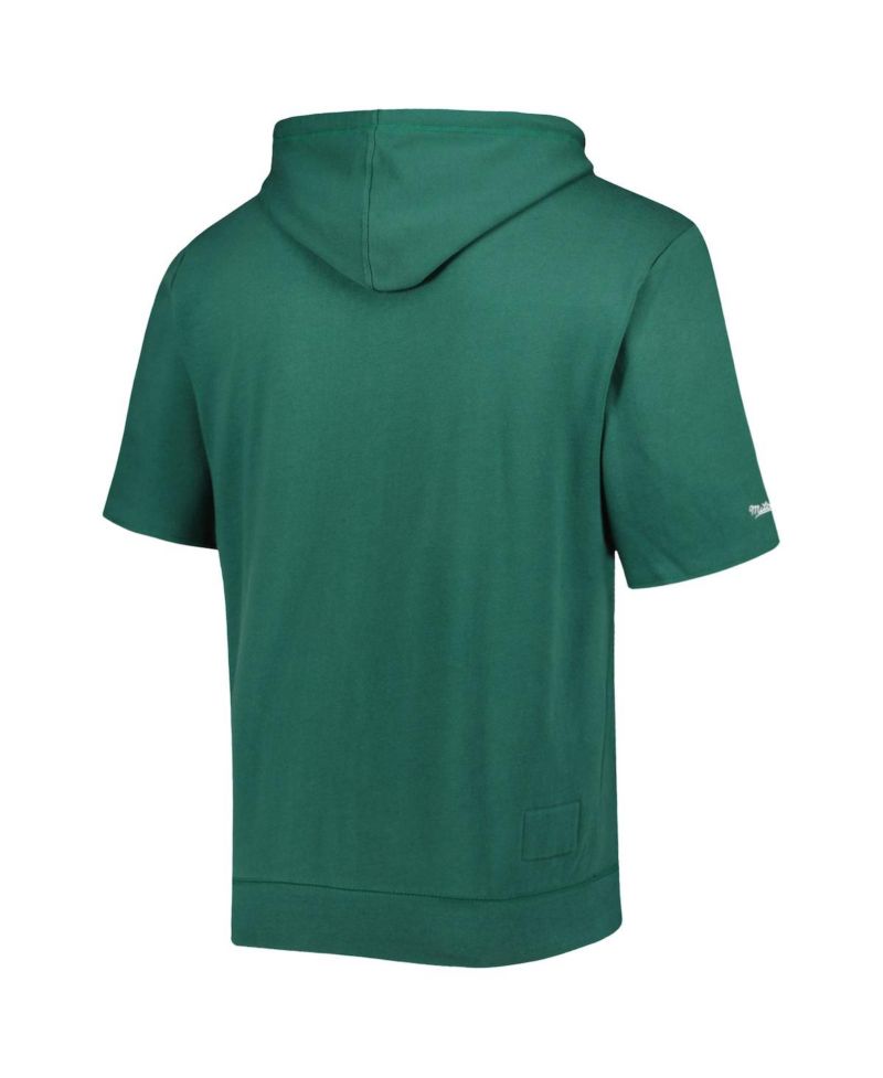 Men's Green Green Bay Packers Washed Short Sleeve Pullover Hoodie
