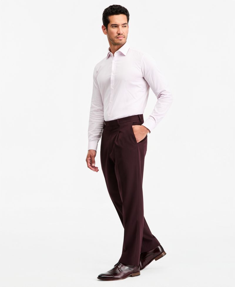 Men's Classic-Fit Burgundy Suit Separate Pants