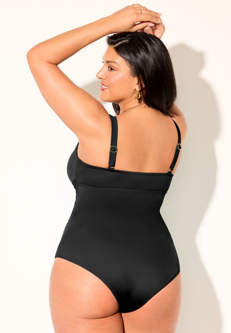 Women's V-Neck One Piece Swimsuit