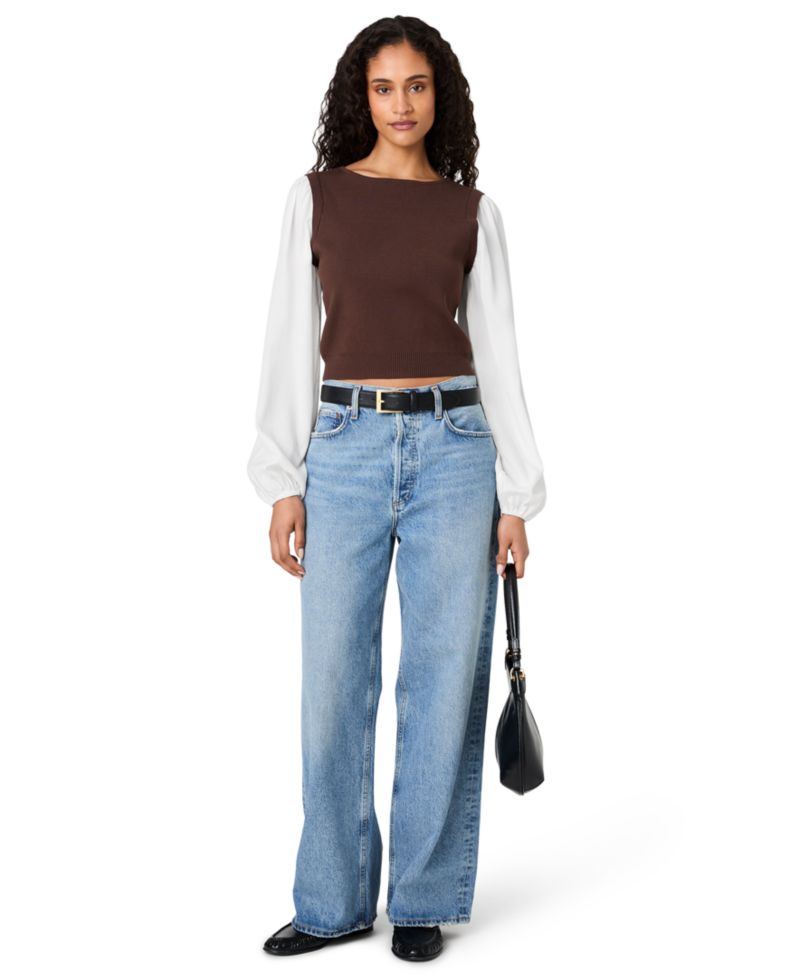 Women's Shirting Combo Long-Sleeve Top