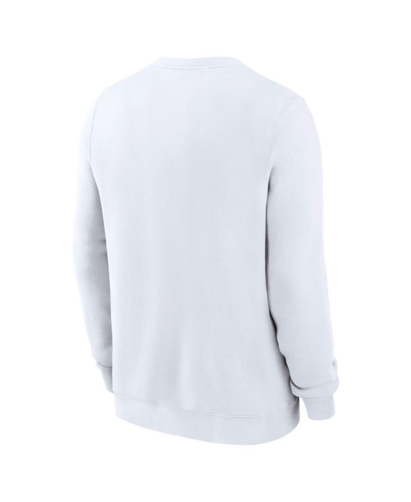 Men's White Michigan Wolverines Primetime Fleece Pullover Sweatshirt