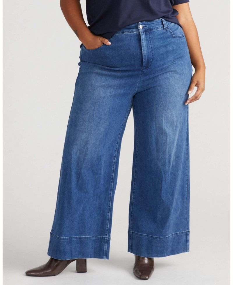 Plus Size Carrie High Rise Wide Leg Jeans