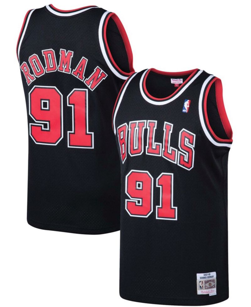 Men's Dennis Rodman Black Chicago Bulls 1997/98 Hardwood Classics Swingman Jersey