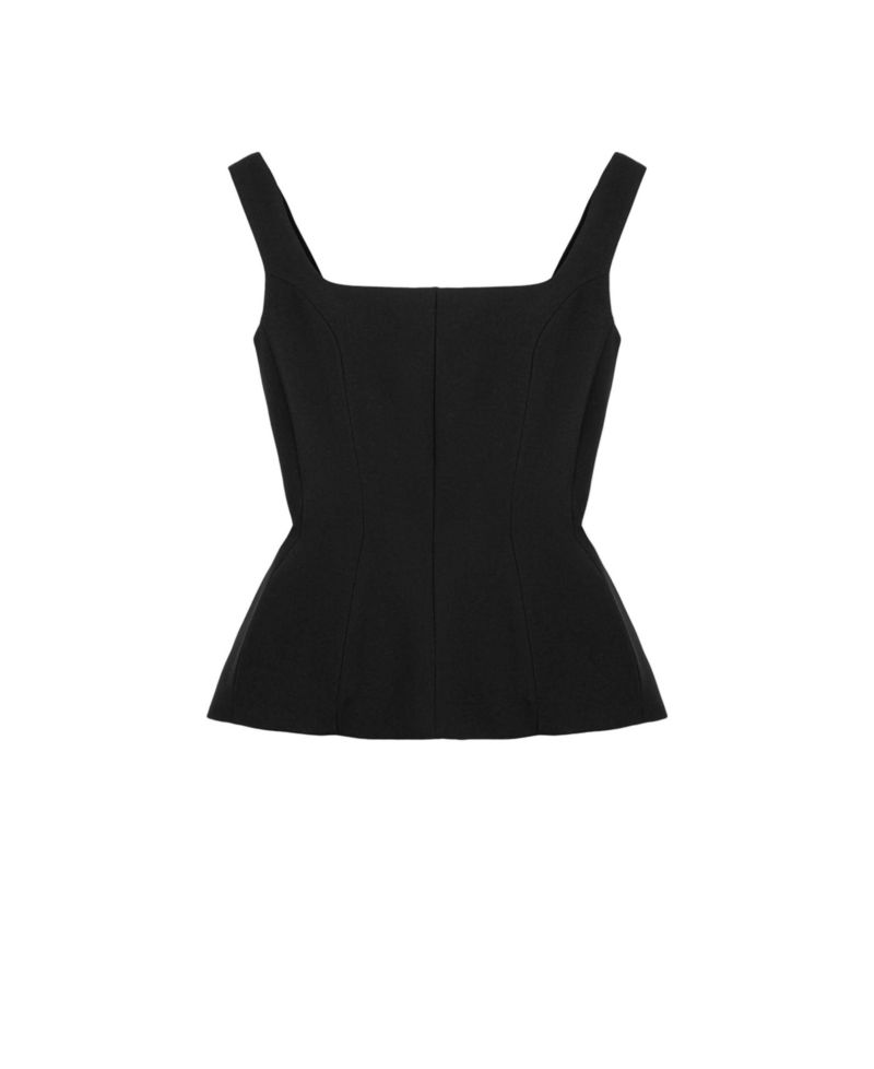 Women's Boned Square Neck Peplum Bustier Top