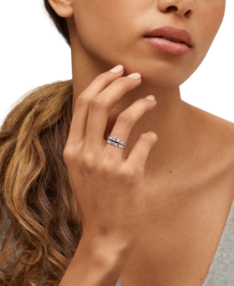 Macy's Diamond Princess Bridal Set (3 ct. t.w.) in 14k White Gold