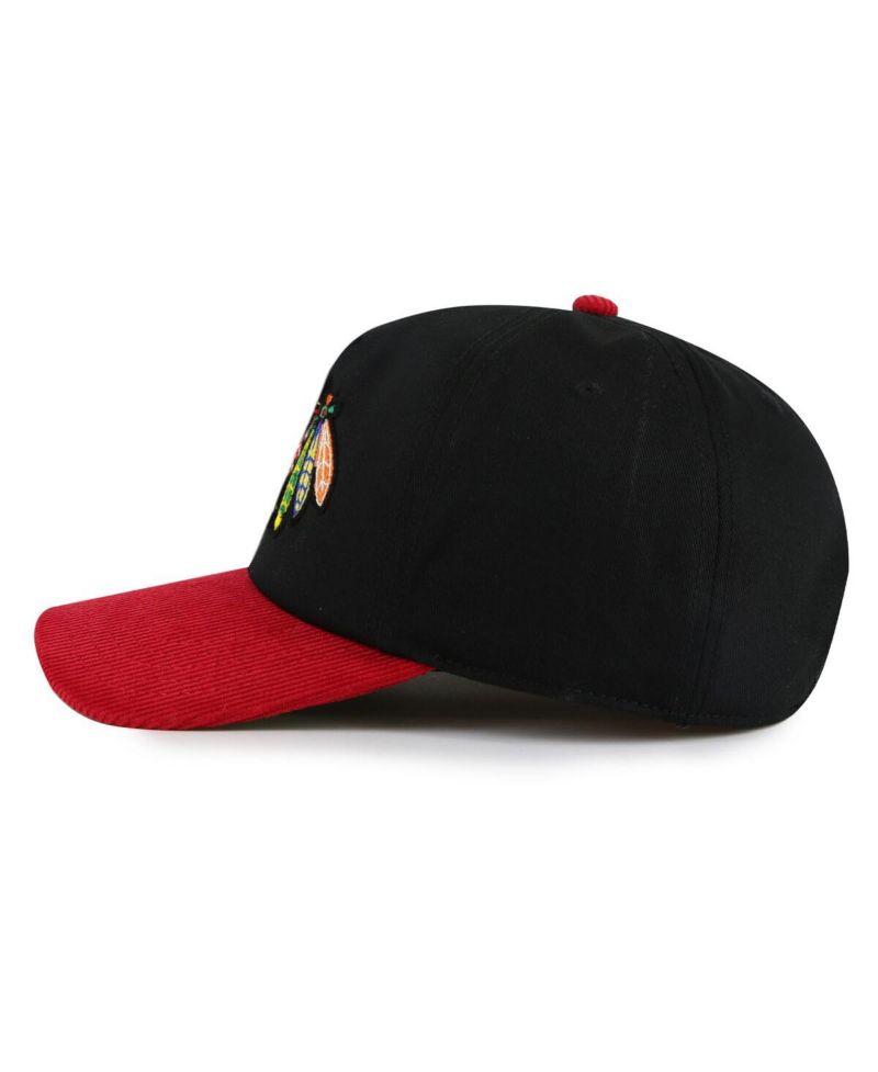 Men's Black/Red Chicago Blackhawks Burnett Adjustable Hat