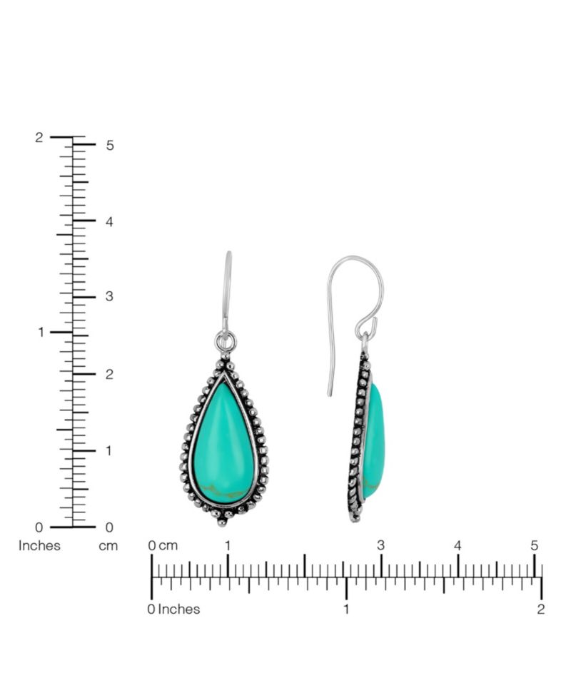 Sterling Silver Turquoise Teardrop Earrings