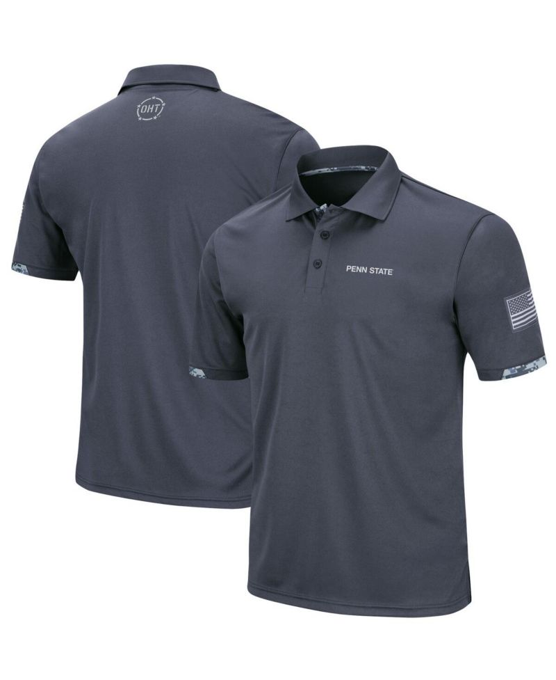 Men's Charcoal Penn State Nittany Lions Big and Tall OHT Military-Inspired Appreciation Digital Camo Polo Shirt