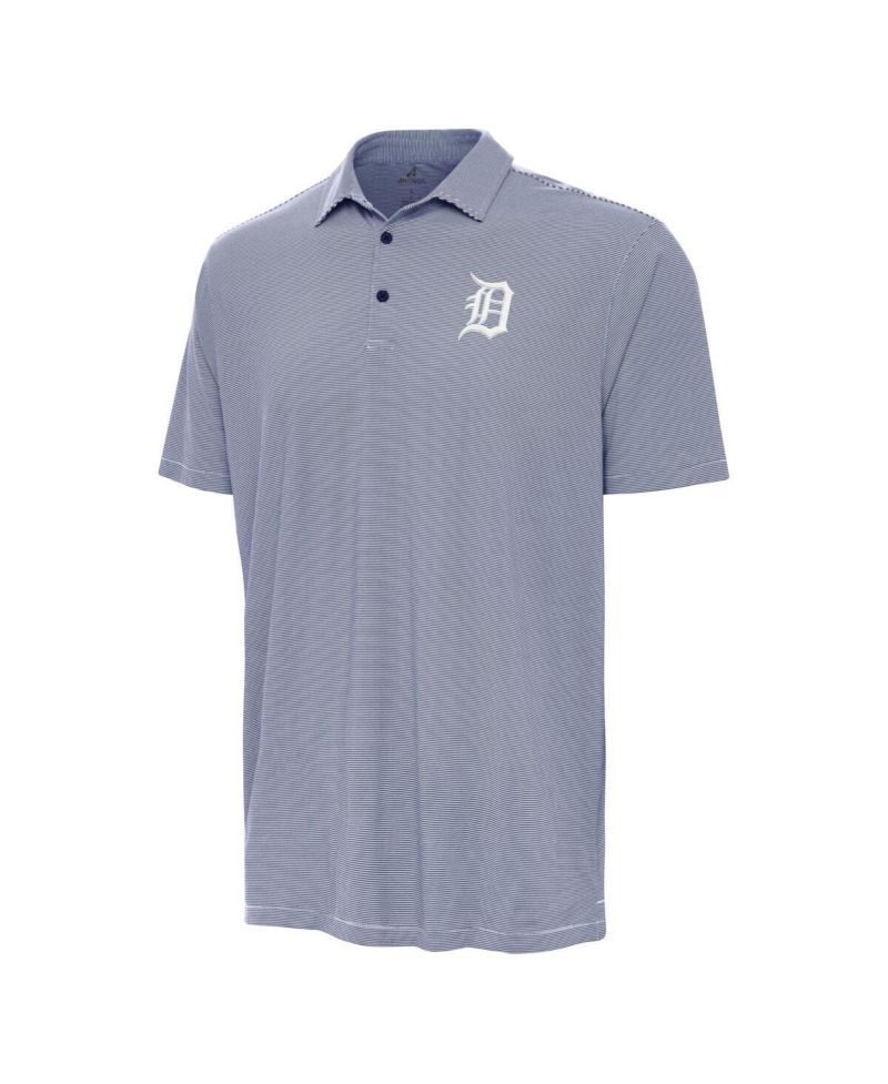 Men's Navy/White Detroit Tigers Twine Polo Shirt