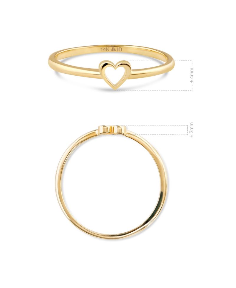 Open Heart Ring in 14K Gold