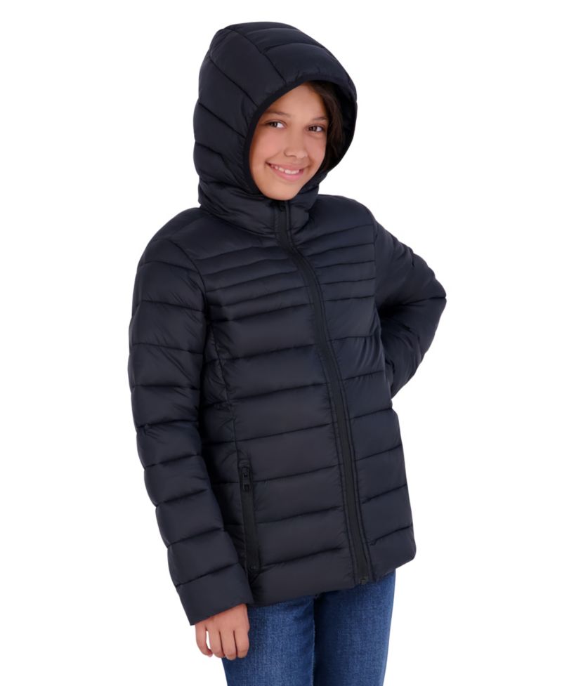 Girls' 5-16 Lightweight Hooded Packable Jacket