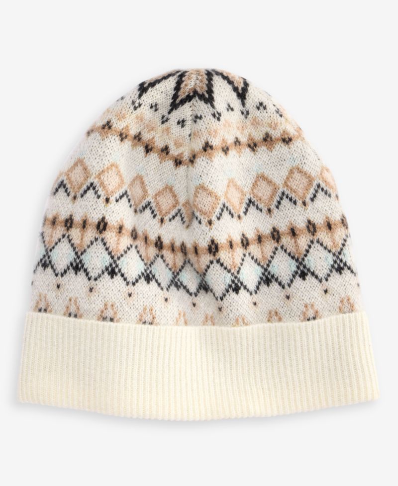 Fair Isle Cashmere Cuffed Beanie