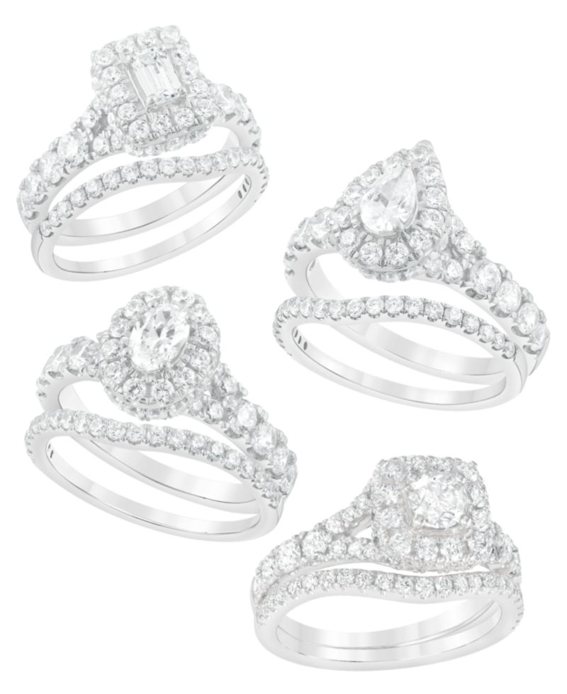 Diamond Halo Bridal Set (2 ct. t.w.) in 14K White, Yellow or Rose Gold