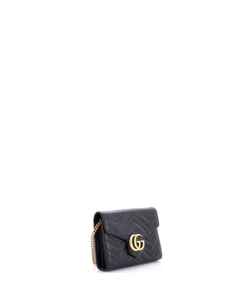 Mini GG Marmont Chain Wallet Matelasse Leather
