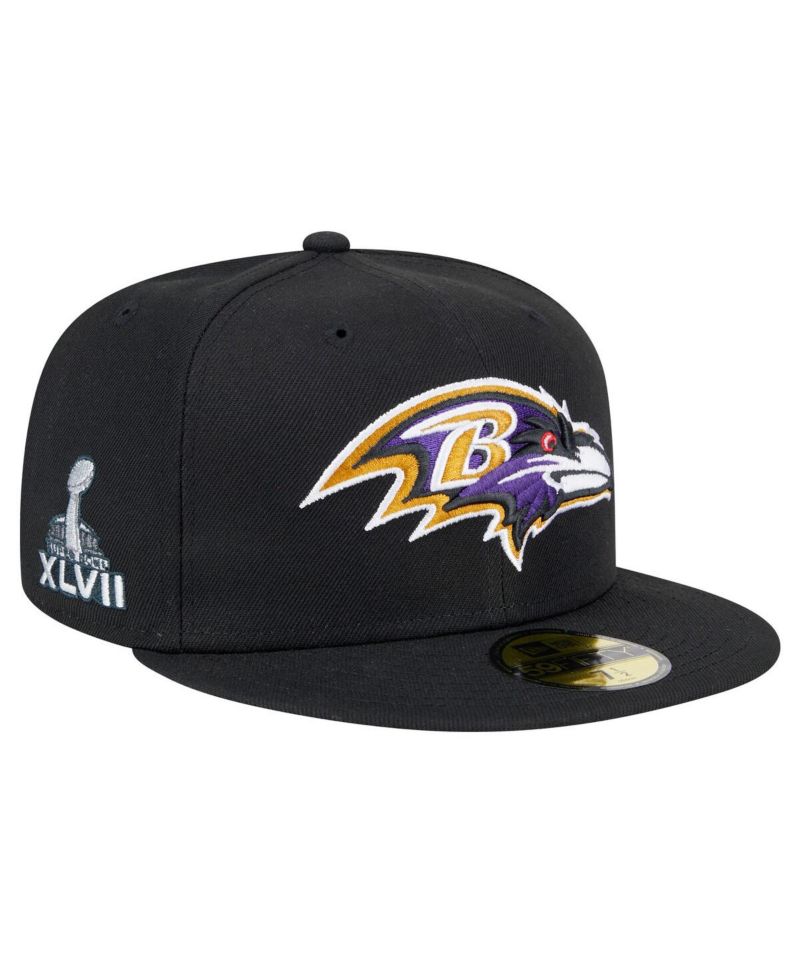 Men's Black Baltimore Ravens Main Patch 59FIFTY Fitted Hat