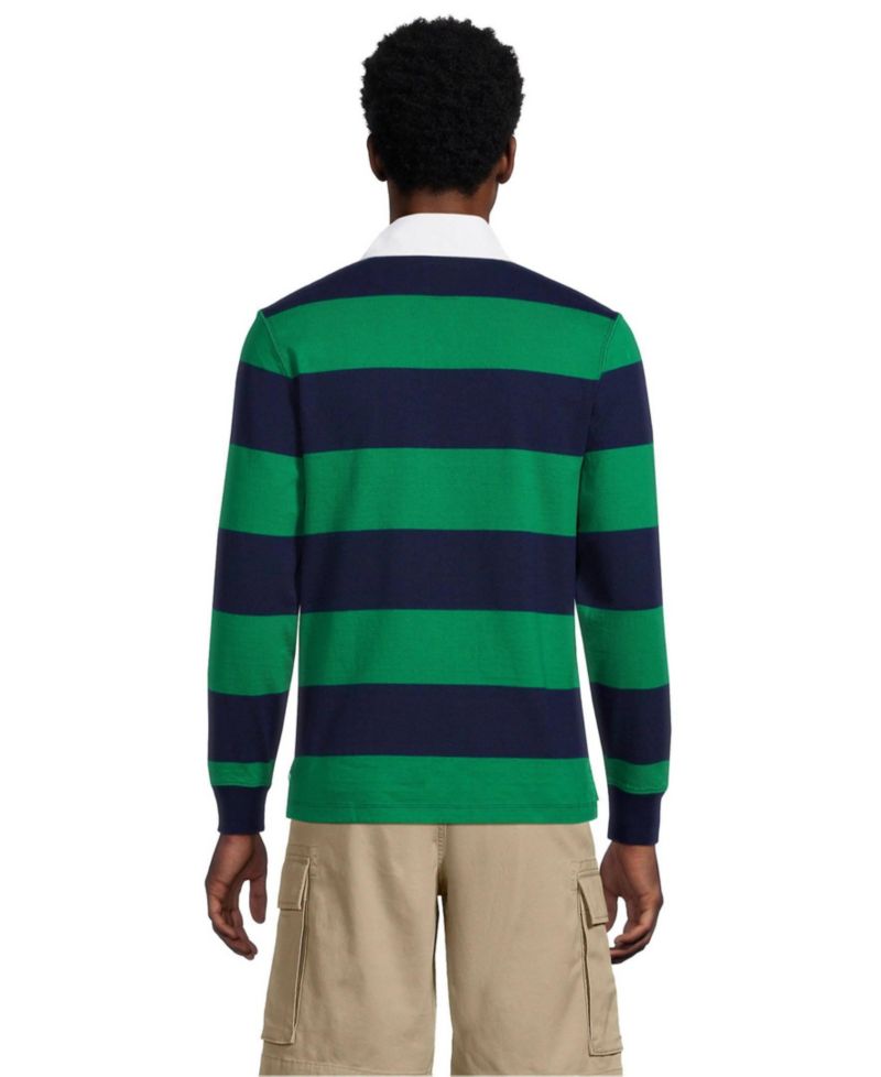 Men's Long Sleeve Stripe Rugby Shirt