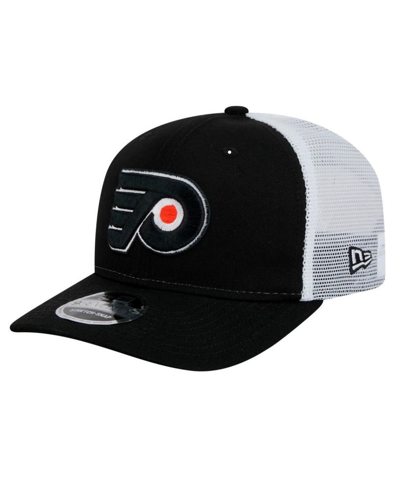 Men's Black/White Philadelphia Flyers Core Trucker 9SEVENTY Stretch-Snap Hat