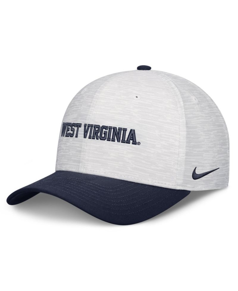 Men's and Women's White/Navy West Virginia Mountaineers Primetime Rise Adjustable Hat